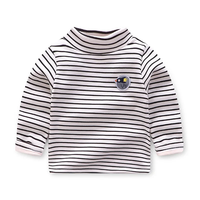 

New Autumn Winter Baby Girls And Boy Bottoming T-shirts Half Turtleneck Toddlers Kids Striped Color Tops