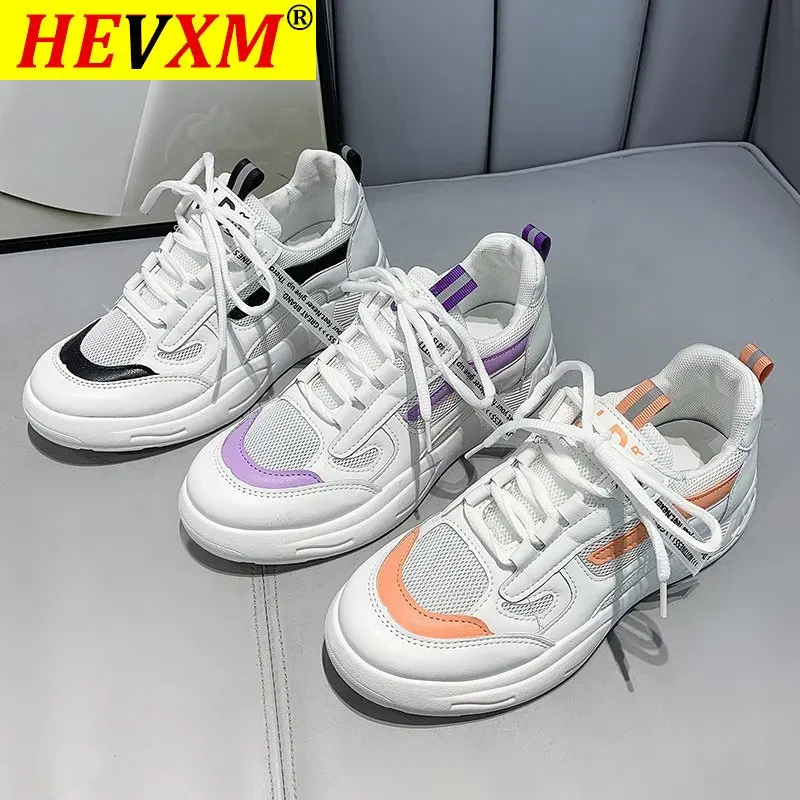 

2021 Women's Vulcanize Shoes New Summer Fashion Comfortable Breathable Mesh Shoes Ladies Casual Lace-up Shoes Woman Sneakers