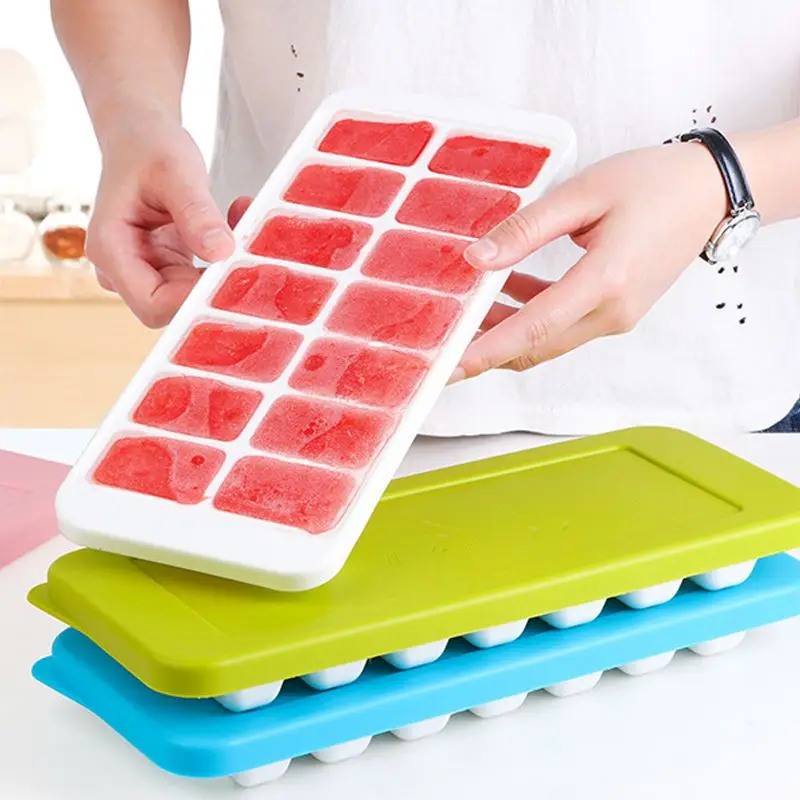 Легкие силиконовые IceTrays с водостойкими крышками по 14 кубиков крышкой гибкие
