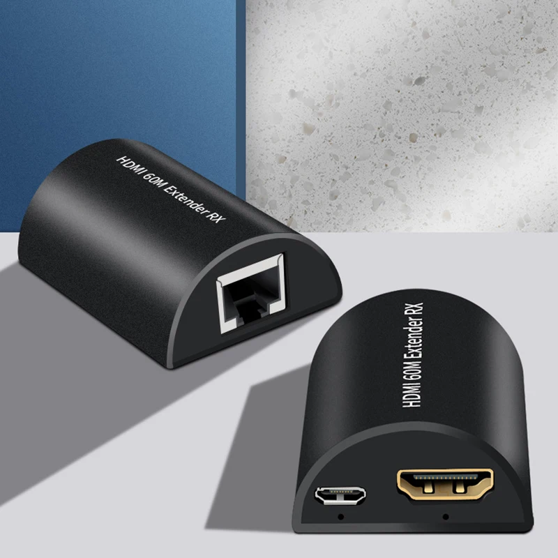 HD 1080P 60hz HDMI Extender 60M 30M 50M Extension Over CAT5e Cat6 UTP LAN RJ45 Ethernet Cable Audio Video Converter Laptop To TV |
