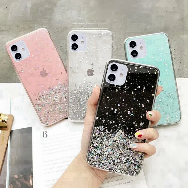 Роскошный блестящий чехол для телефона iPhone 12 MINI 11 Pro X XS Max XR силиконовый SE 2020 7 8 6 6S