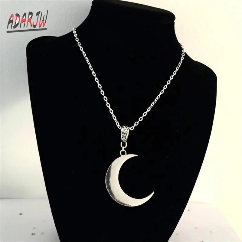 Посеребренный Crescent Moon necklace mystic gothic jewelry Lunar witch celtic Pagan Wiccan luna Moon phase witchy Goddess Fashion woman gift - Окраска металла: Посеребренный