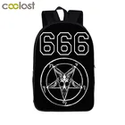 Рюкзак унисексс надписью Hail SatanBaphomet, повседневные дорожные сумки, школьные ранцы для ноутбука для мальчиков и девочек-подростков, Детская сумка для книг, 666