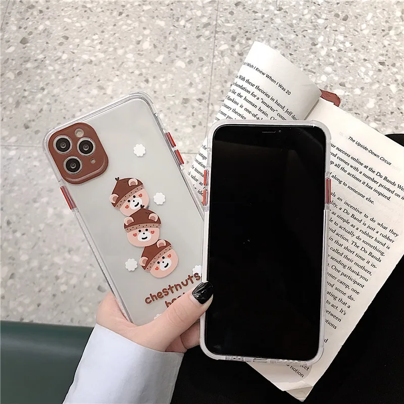 Милый каштан чехол для телефона с сердечками iphone 11 Pro Max 7 8 plus X XR XS SE2020 задняя