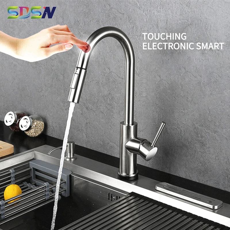 Сенсорный кухонный кран SDSN Smart Touch Control из нержавеющей стали смеситель с сенсором
