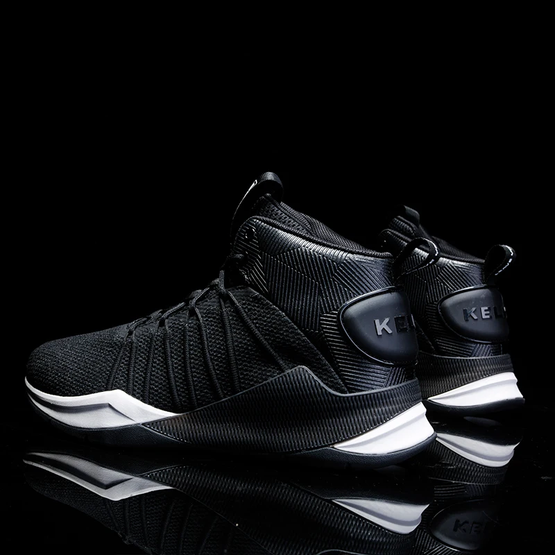 Бренд KELME баскетбольные кроссовки мужские высокие черные АМОРТИЗИРУЮЩИЕ