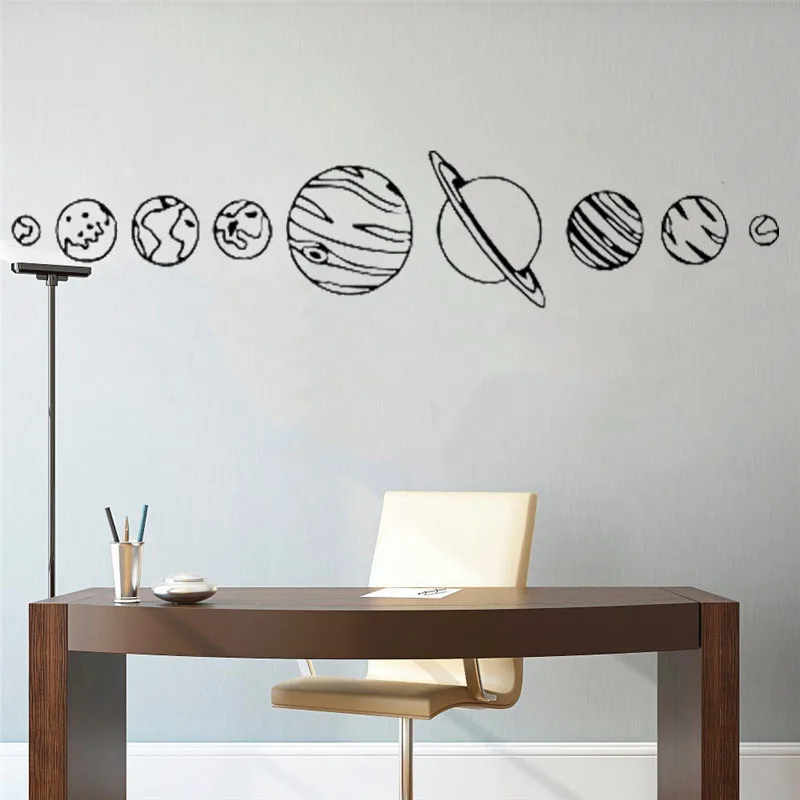 Настенная Наклейка на стену с солнечной системой офисное украшение научные