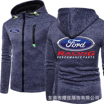 

Spring Autumn Men's Hoodie for Ford Racing Logo High Quality Hooded Sweatshirts Zipper Clothing