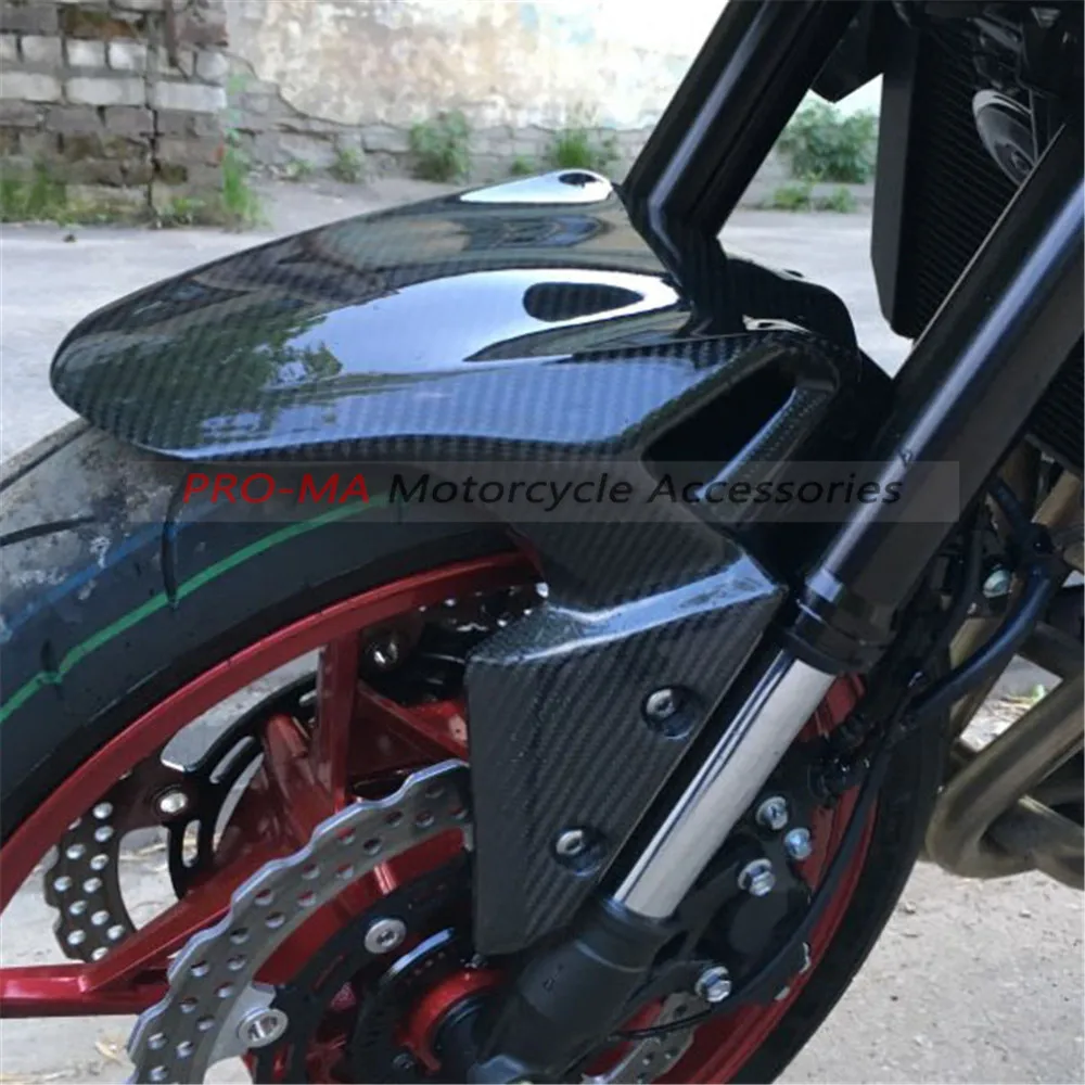 Переднее крыло мотоцикла из углеродного волокна для kawasaki Z900- саржевое глянцевое переплетение