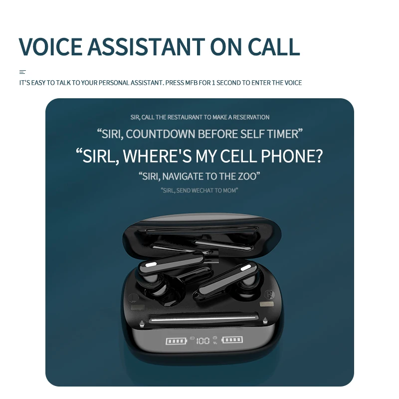 

AIKSWE Earphones Wireless TWS Bluetooth Headset LED Display HiFi Stereo Sport Headphones With Microphone For Xiaomi Phone Pk I9s