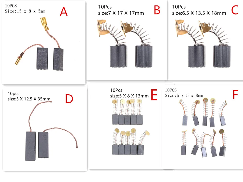 

10/2 Pcs Graphite Copper Motor Carbon Brushes Set Tight Copper Wire for Electric Hammer/Drill Angle Grindern