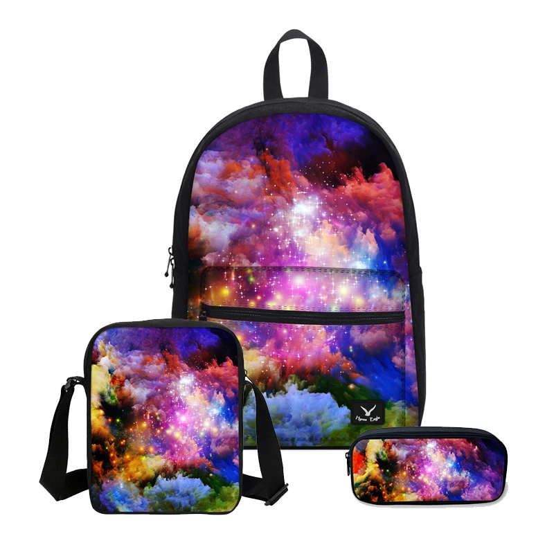 VEEVANV Для женщин Мода Galaxy Printing рюкзаки из парусины Комбинации 3 шт./компл. школьная