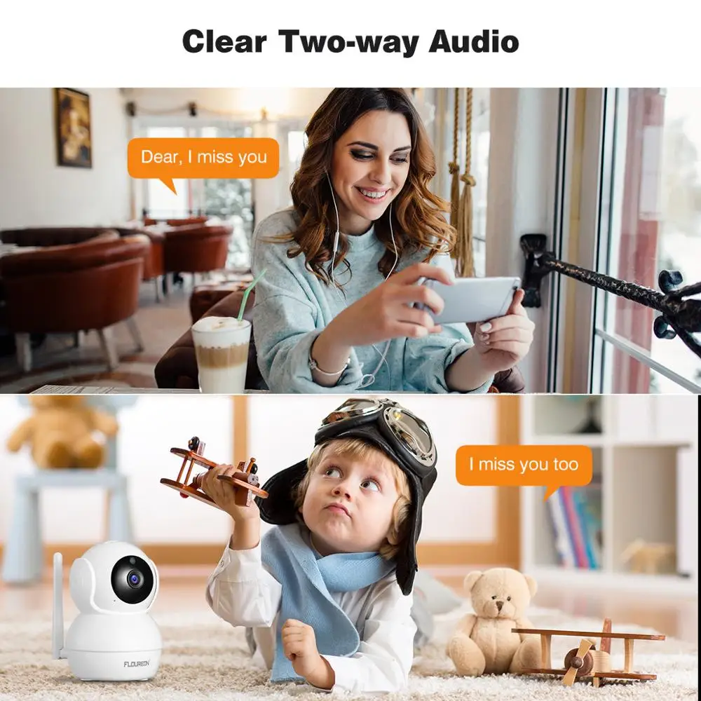 Беспроводная ip-камера Floureon 1080P HD Wi-Fi умная камера безопасности с датчиком