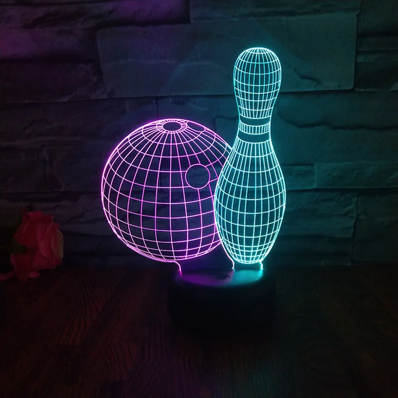 

Creative Bowling Ball 3D illusion Lamp LED Night Lights Usb Touch Atmosphere Lamp Baby Sleep Lighting Gift For Children Boy