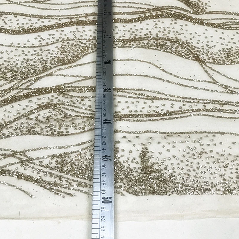 1 ярд INS Горячая небесно голубая железная бронзовая блестящая ткань с волнистым