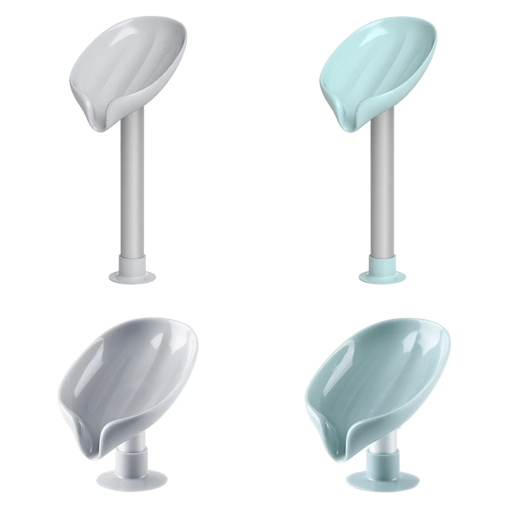 Soap Holder Leaf Shape Bathroom Box Storage Sponge Drain Tray Rack | Portable Dishes