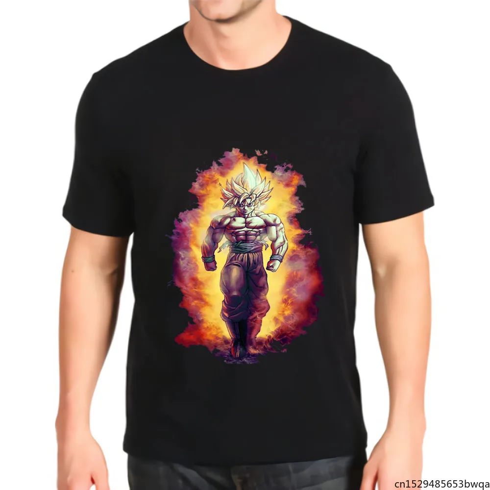 

Graphic Retro Goku Print New Top Men's T-shirt Fashion Kawaii Anime Shirt