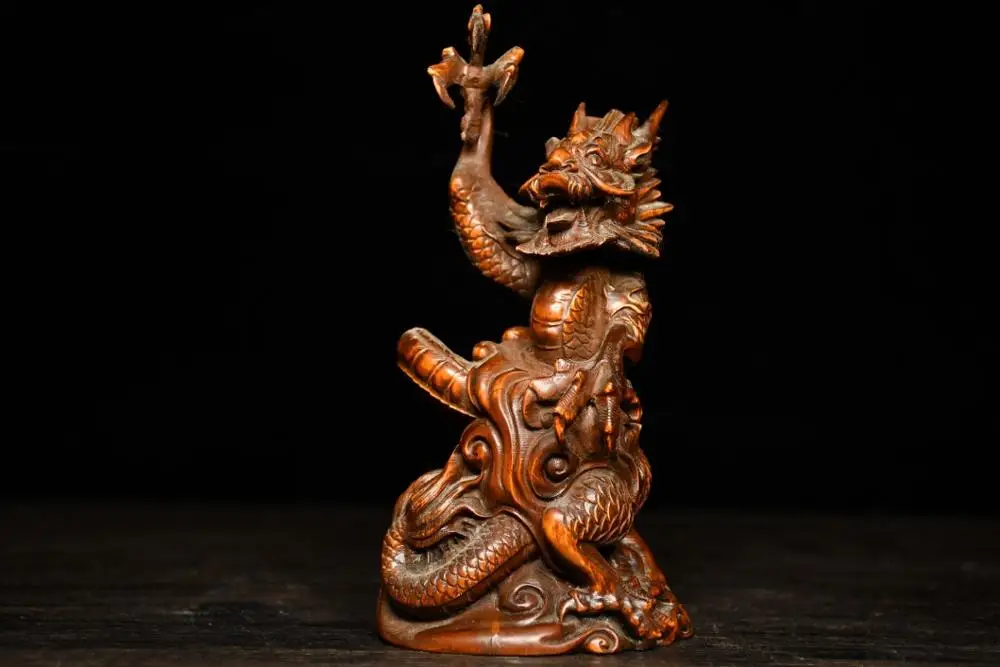 6 дюймов Китай счастливое дерево Seikos искусственный дракон резьба по дереву