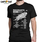 Rocinante Технические характеристики просторные мужские футболки Mcrn модная футболка с коротким рукавом и круглым вырезом Футболка из чистого хлопка Оригинальная одежда