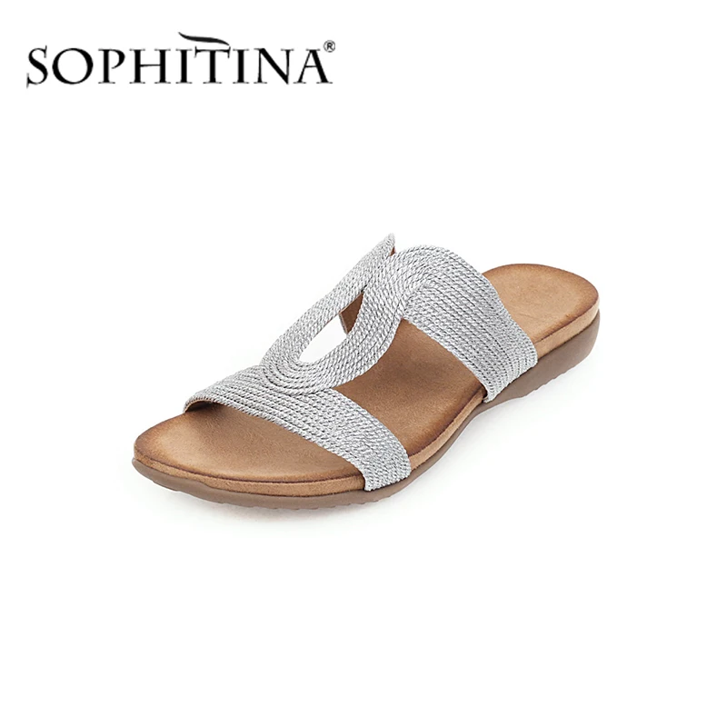 SOPHITINA/модные женские шлепанцы Слинбэки с петлей на пятке Обувь в римском стиле