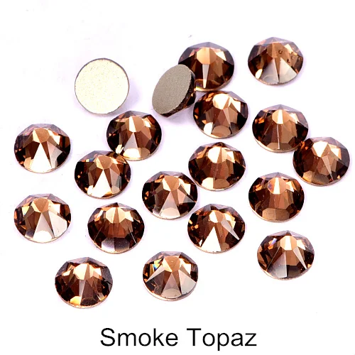 Smoke Topaz SS16 144 шт. 2088 Одежда высшего качества прозрачный арт для ногтей со стразами с 16 украшения для ногтей блестящее Стекло Стразы, не требующие горячего крепления H0913 - Цвет: Smoke Topaz