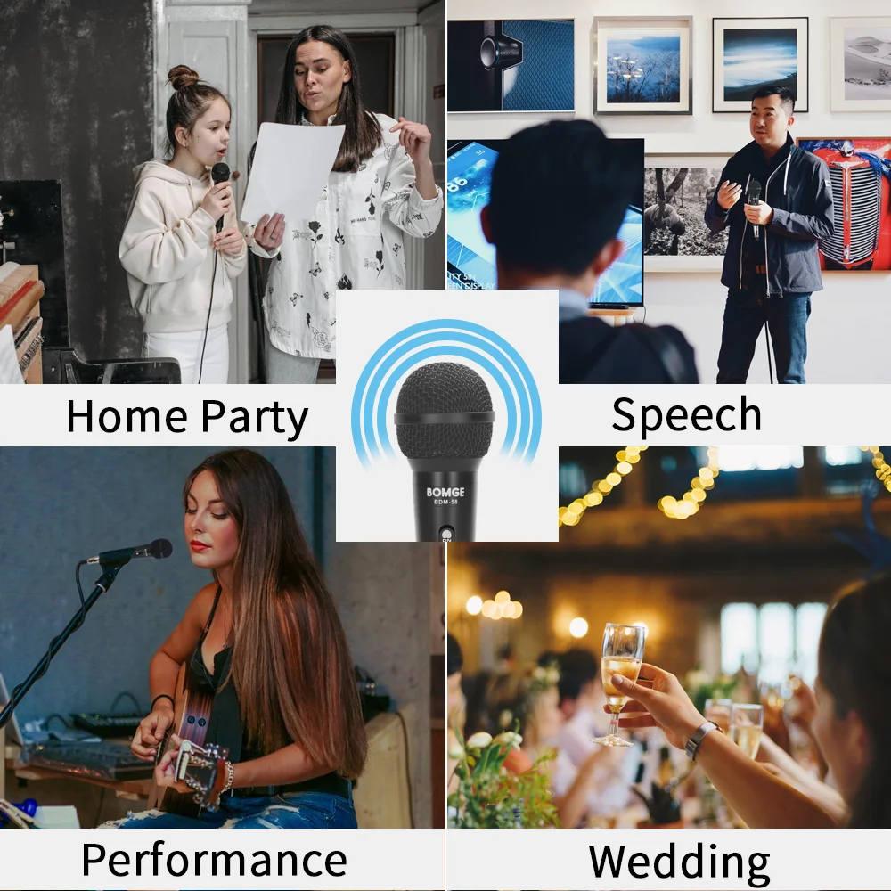 Микрофон для караоке BOMGE металлический проводной