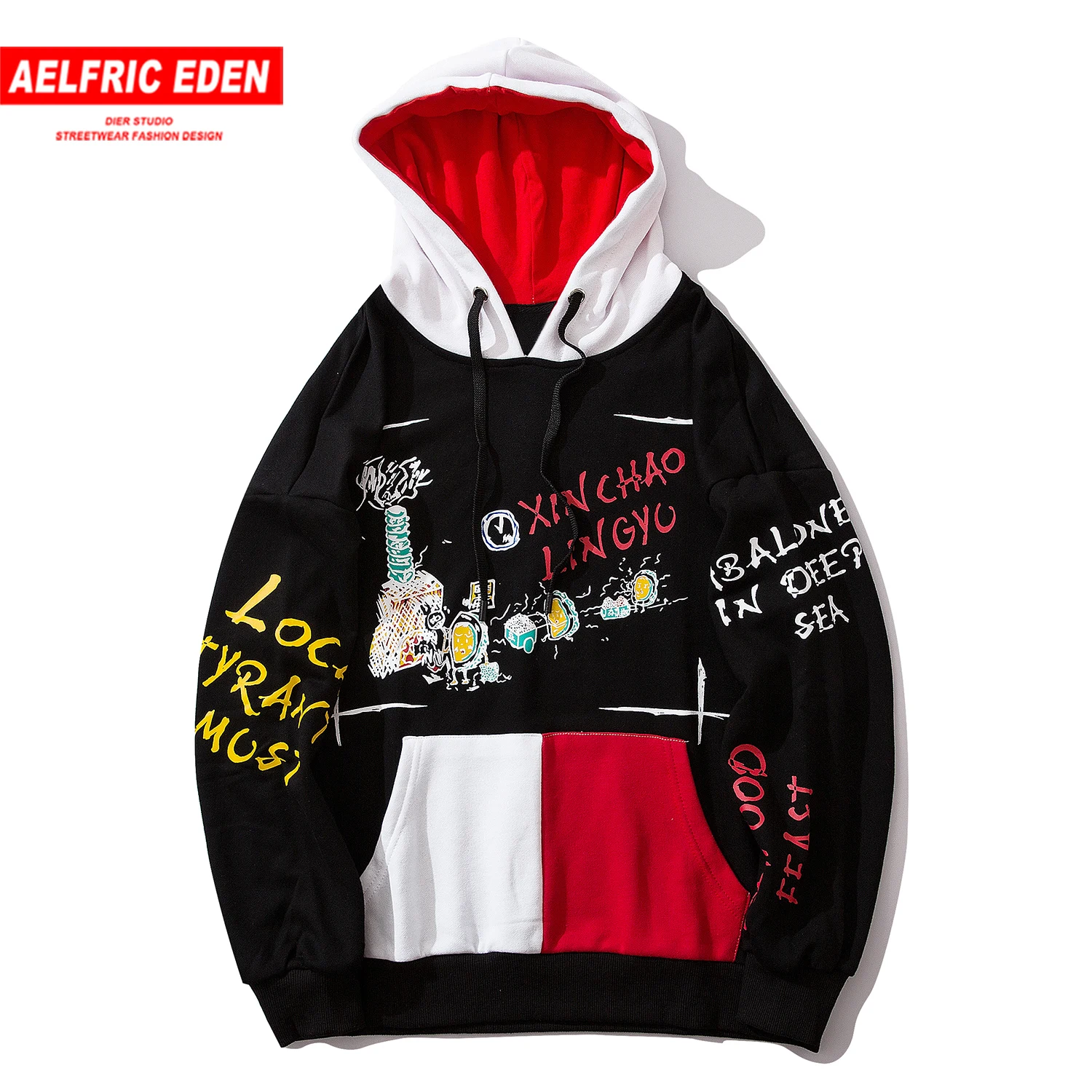 Мужская толстовка с капюшоном Aelfric Eden Повседневная хлопковая цветными часами и