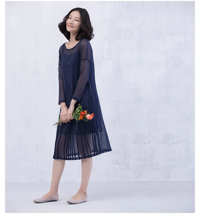 

2020 Spring New Arrival Comfortable Cotton Round Collar Fashion Fit Shape A Line Dress