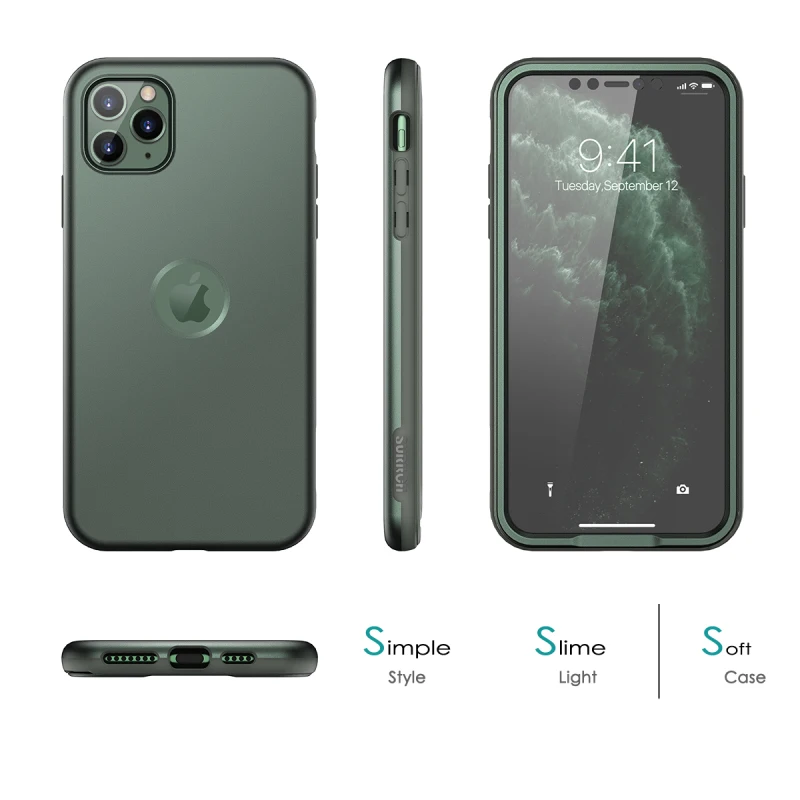 Phone Soft case for iPhone 11 pro Max Case TPU Bumper WITH Built-in Screen Protector Solid color capa Iphone | Мобильные телефоны и