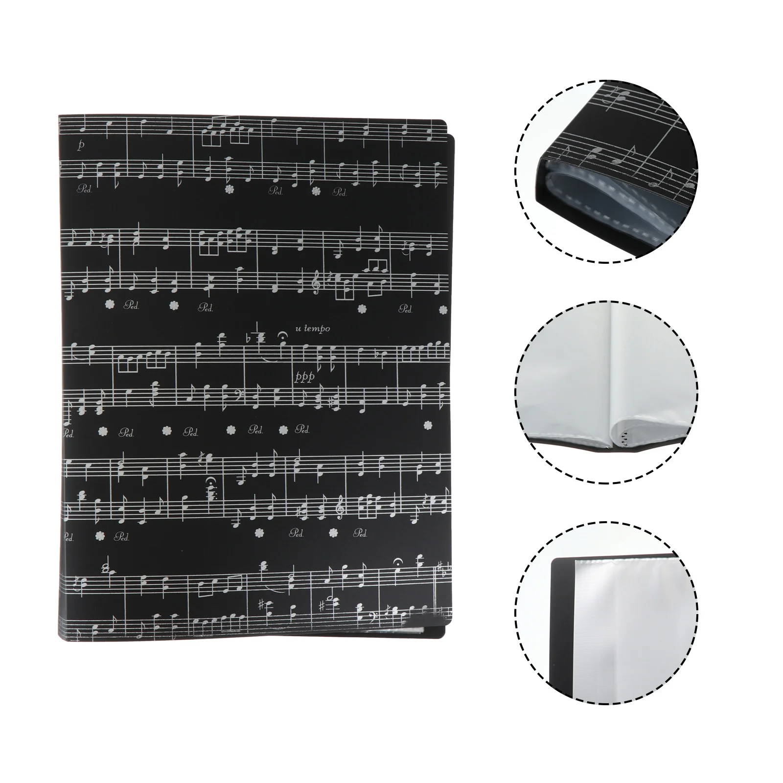 

40 Pockets File Paper Folder Sheet Storage Folder Documents Folder (Black)