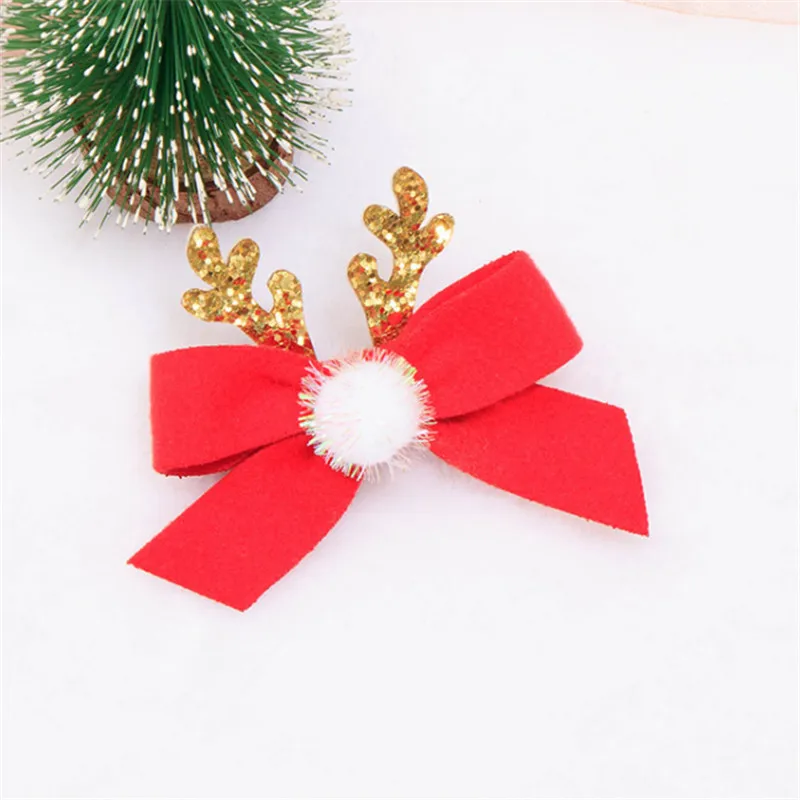10pcs/lot New Kids Cartoon Hair Accessories Christmas Flower Pentagram High Quality Girls Clips Children Antler Bow Hairpin |