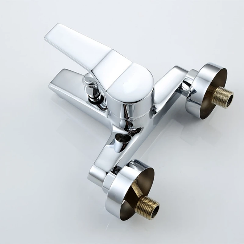 

Polished Chrome Finish New Wall Mounted Shower Faucet Bathroom Bathtub Handheld Shower Tap Mixer Faucet