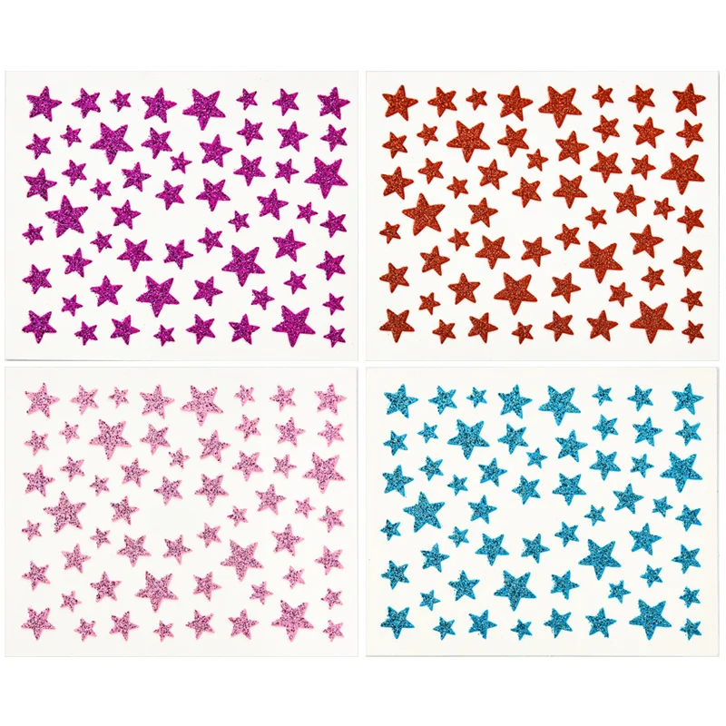 Четыре лилии 3D слайдер для ногтей Звездные наклейки блестящая декорация