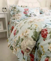 korean 100 cotton floral bedding set flounced rural european garden cotton 4pcs set cake layer ruffles duvet cover king queen