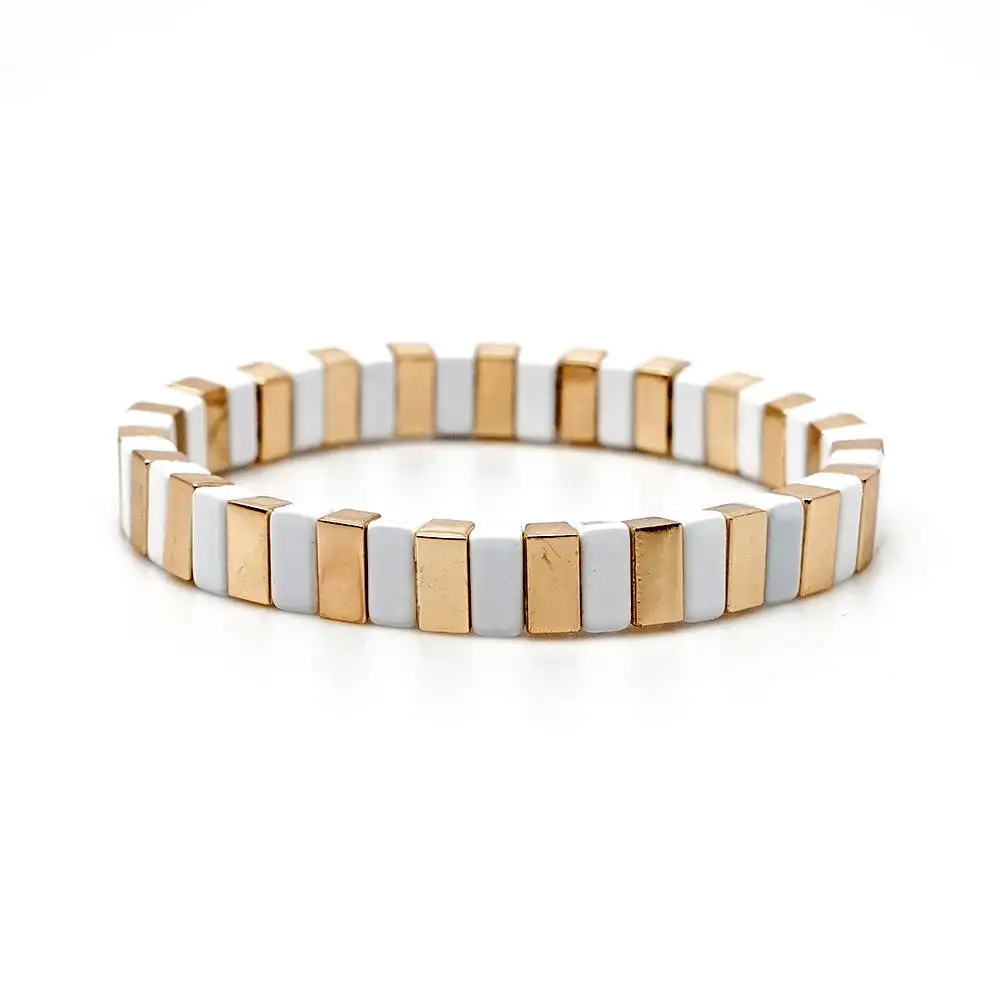 Браслеты Shinus Tile, трендовый браслет для женщин, Pulseira Mujer,, летние пляжные ювелирные изделия, богемные, цветные, сплав, эмаль, Bileklik - Окраска металла: RO-B190004C