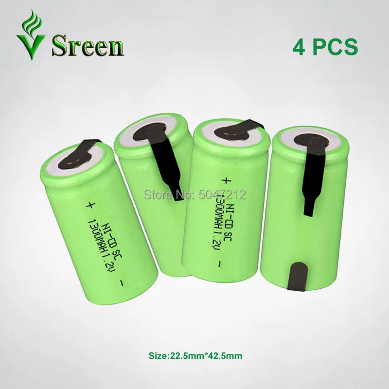 NI-CD 1300mAh SC 1,2 V аккумуляторная батарея DIY to Subc перезаряжаемые пакеты батарей электронный аккумулятор с никелевым листом