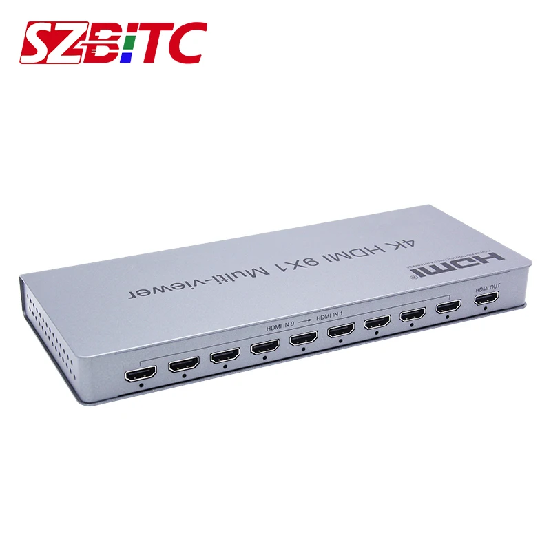 SZBITC 4K HDMI 9x1 Quad Multi-viewer 9 in 1 out with Seamless Switching IR Control Divider Switcher For Camares PC | Электроника