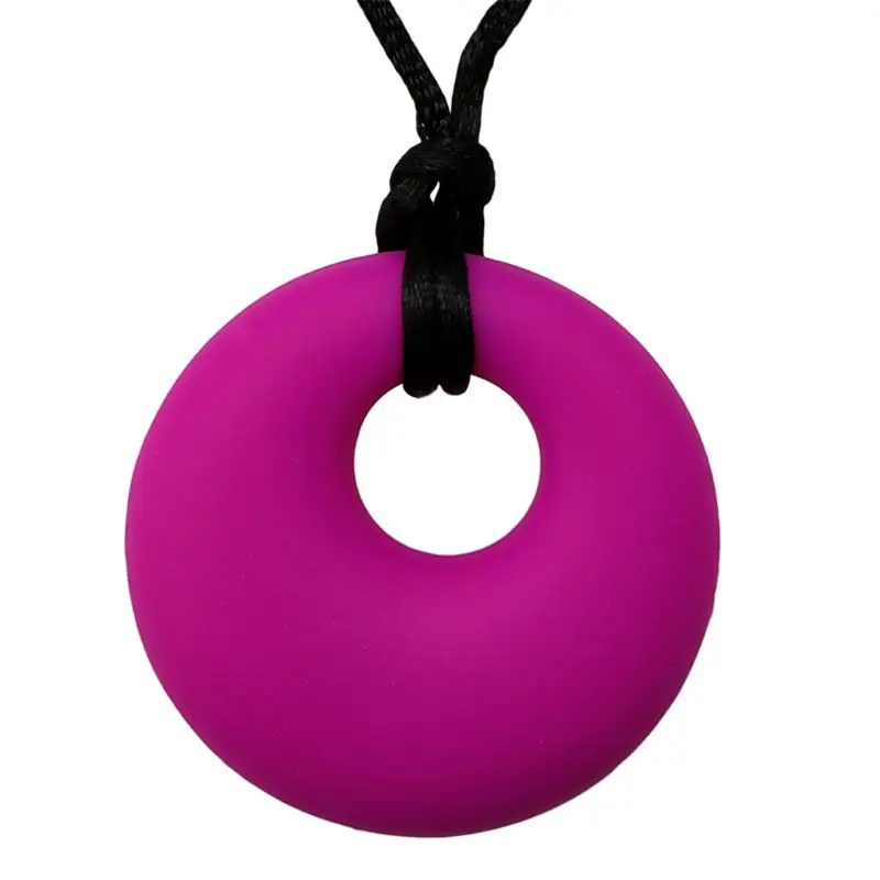 

2 Pack Boys Girl Sensory Chew Necklace Silicone Chewy Pendant Jewelry for Autism
