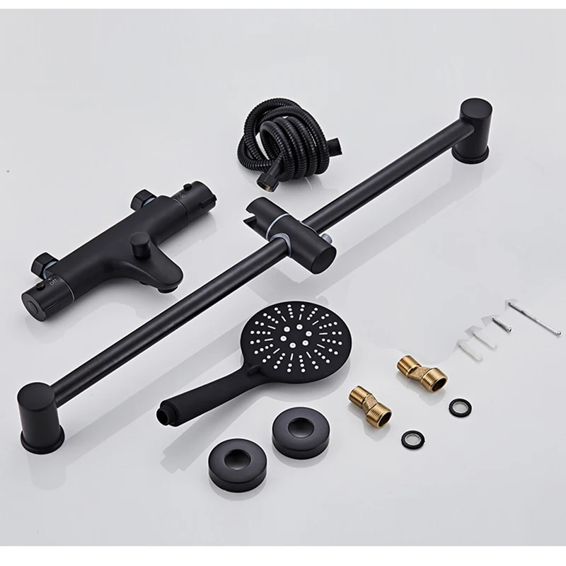 Смеситель для ванной комнаты Senlesen черный латунный смеситель душа с ручным душем