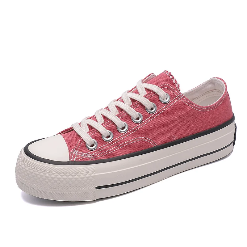 Классическая Женская парусиновая обувь модная Вулканизированная на плоской