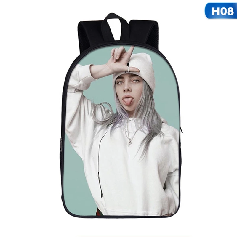 SB0346H08 Billie Eilish рюкзаки женские/мужские Школьные сумки дорожные сумки для ноутбука подростковый рюкзак для ноутбука - Цвет: SB0346H08