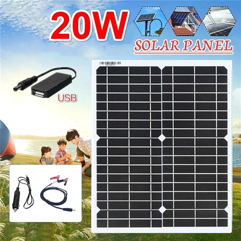 20 Вт 18 в Гибкая солнечная панель панели солнечных батарей домашний комплект
