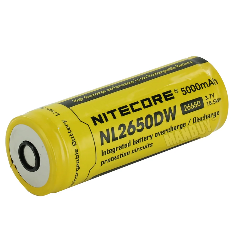 2020 Nitecore NL2650DW 26650 5000 мАч 3 7 в Втч защищенная литий-ионная (li-Ion) Пользовательская