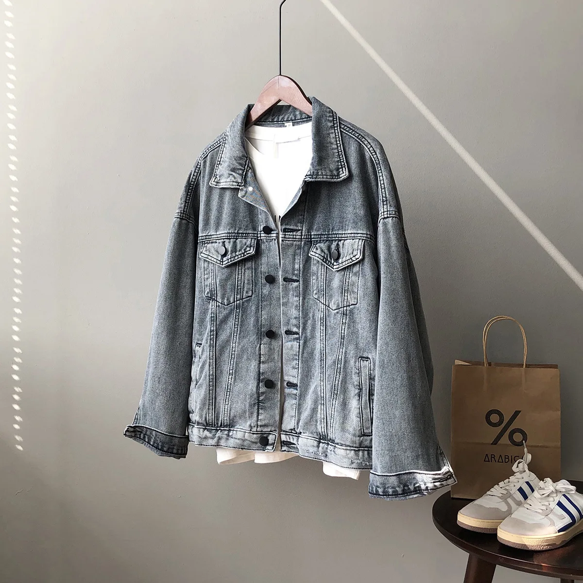 

Women's Denim Jacket 2021 Spring Korean Style Casual Short Denim Jacket