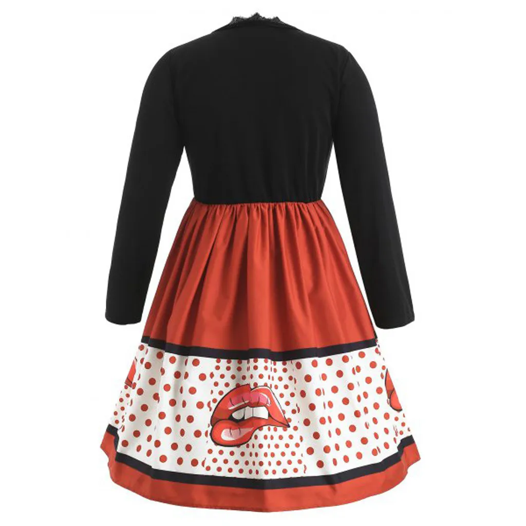 Женское платье в стиле ретро SAGACE летнее с v образным вырезом и длинными рукавами