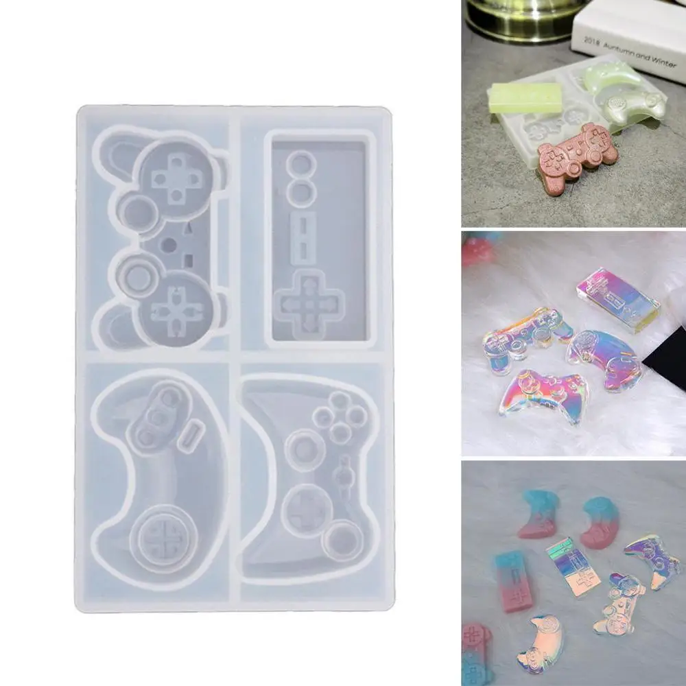

4-Styles Game Consoles Handle Pendant Silicone Resin Mold Cake Jewelry Controller Mold Making Fondant Baking Tools Game