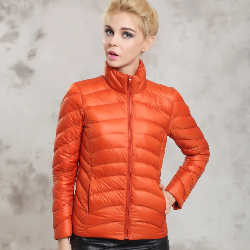 Куртка женская короткая на утином пуху весну осень|feminina|feminina inverno |