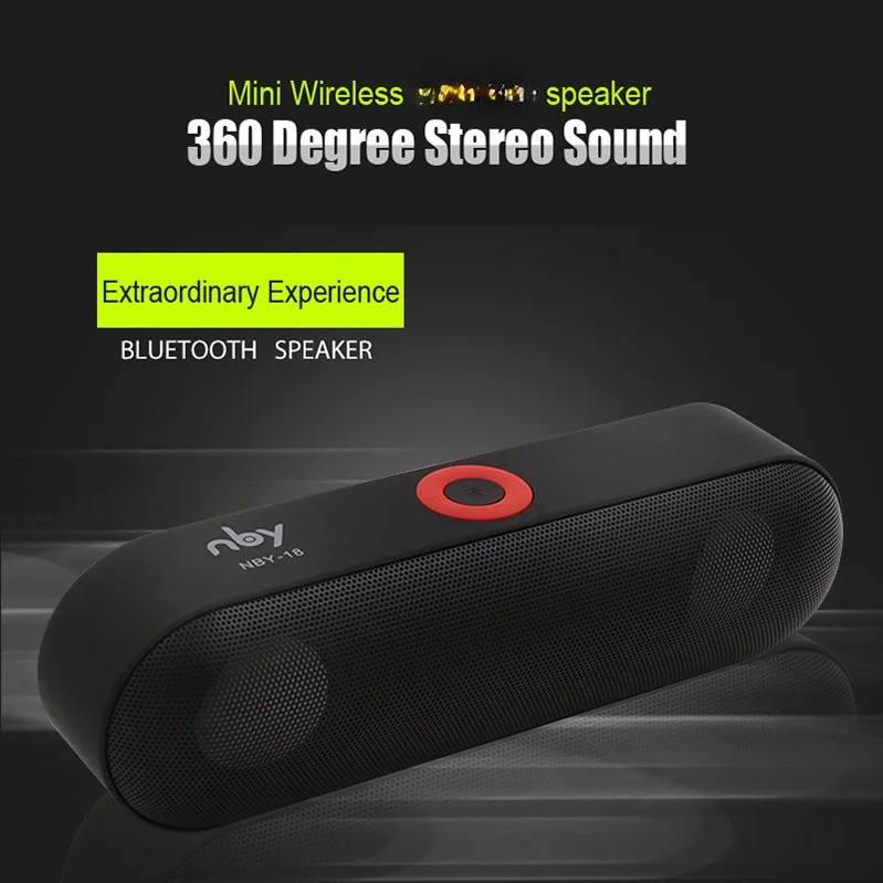

NBY18 Speaker Mini Portable Wireless Bluetooth-compatible Sound System 3D Stereo Music Surround Speaker Support USB TF Card