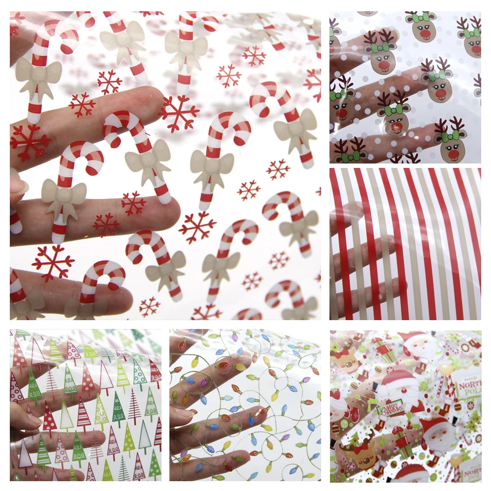 1093512001 David accessories 6 шт./компл. 20*34 см прозрачный рождественские Синтетическая кожа "сделай сам" с бантом Сумка Материал Искусственная кожа ткань, 1Yc8062 - Цвет: 1093512001