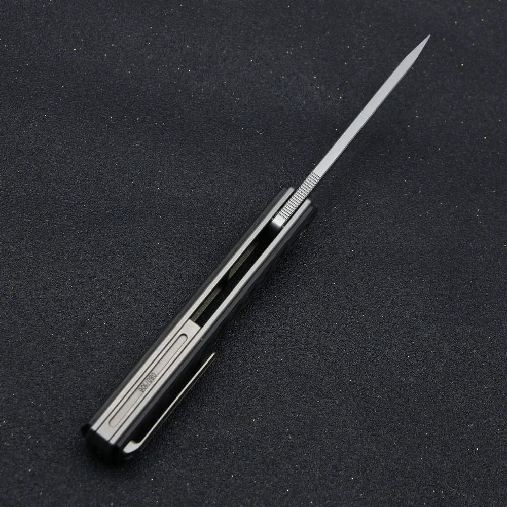 Складной нож Kanedeiia mini Qwaiken Flipper ручка из углеродного волокна лезвие D2 уличные